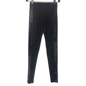 Forever 21 Black Sequins Trim Side Legging Pants XS